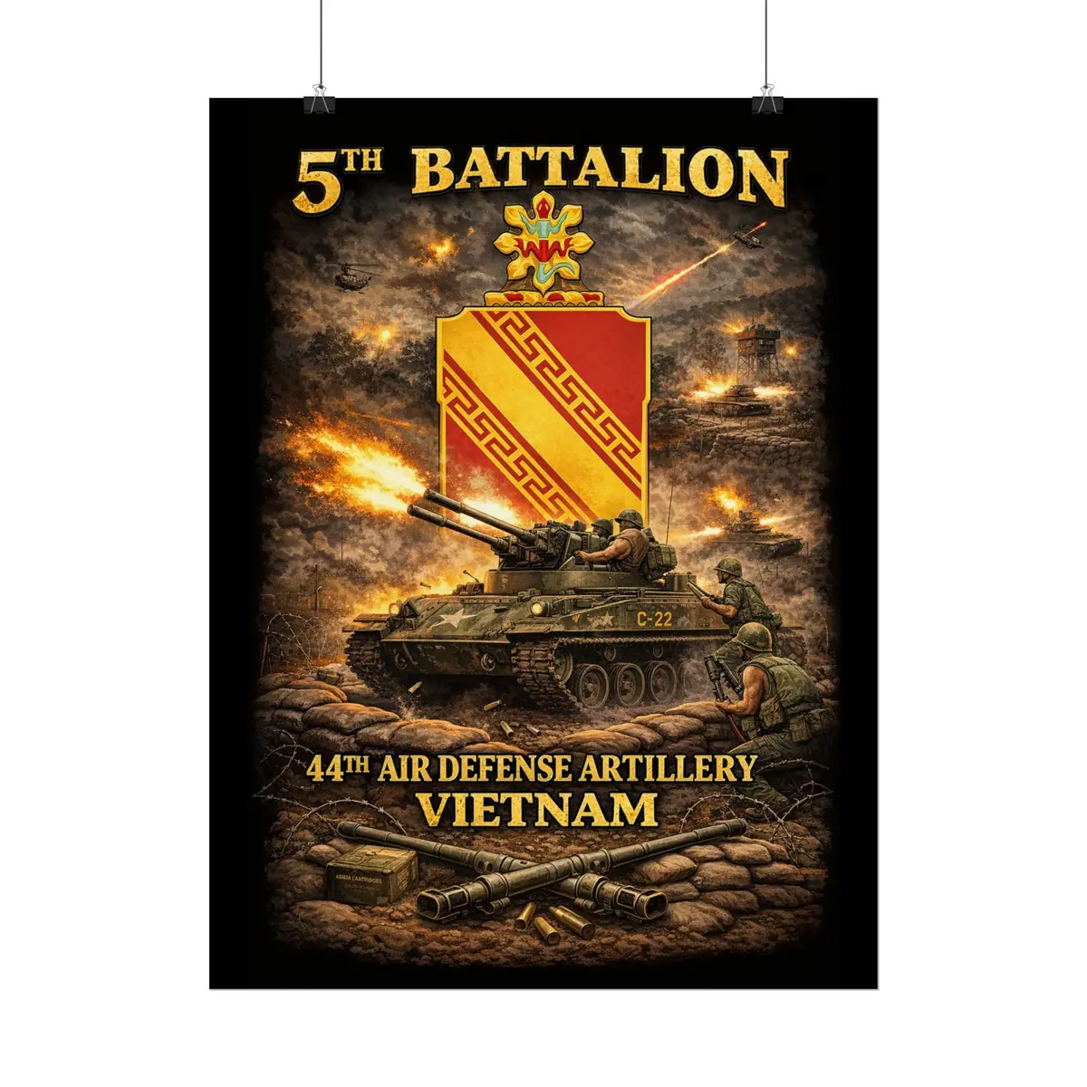 Rolled Posters - 5Th Bn, 44Th Air Defense Artillery - Duster - Vietnam 16