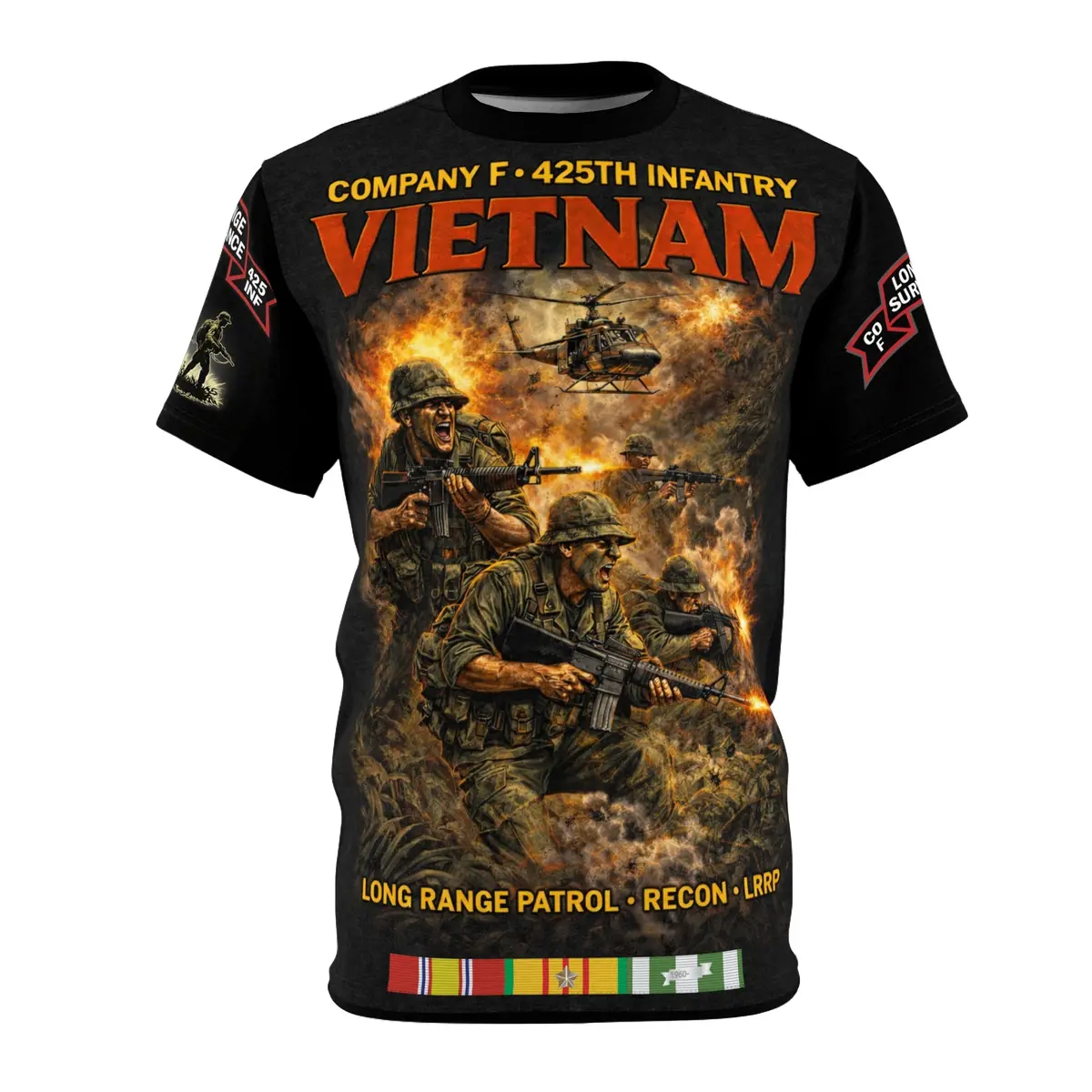425Th Infantry Long Range Surveillance Patrol Vietnam Tribute Tee 1