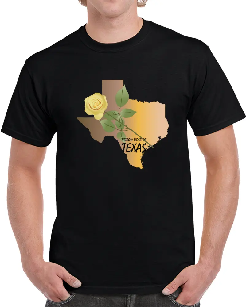 Texas -  Yellow Rose Of Texas W Texas State Map X 300 Classic T Shirt, Crewneck Sweatshirt, Hoodie, Long Sleeve, Mug 1
