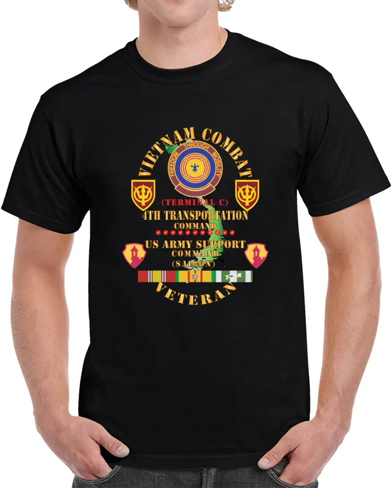 Army - Vietnam Combat Veteran W 4Th Transportation Command, Us Army Support Cmd Saigon W Vn Svc X 300 Classic T Shirt, Crewneck Sweatshirt, Hoodie, Long Sleeve 1