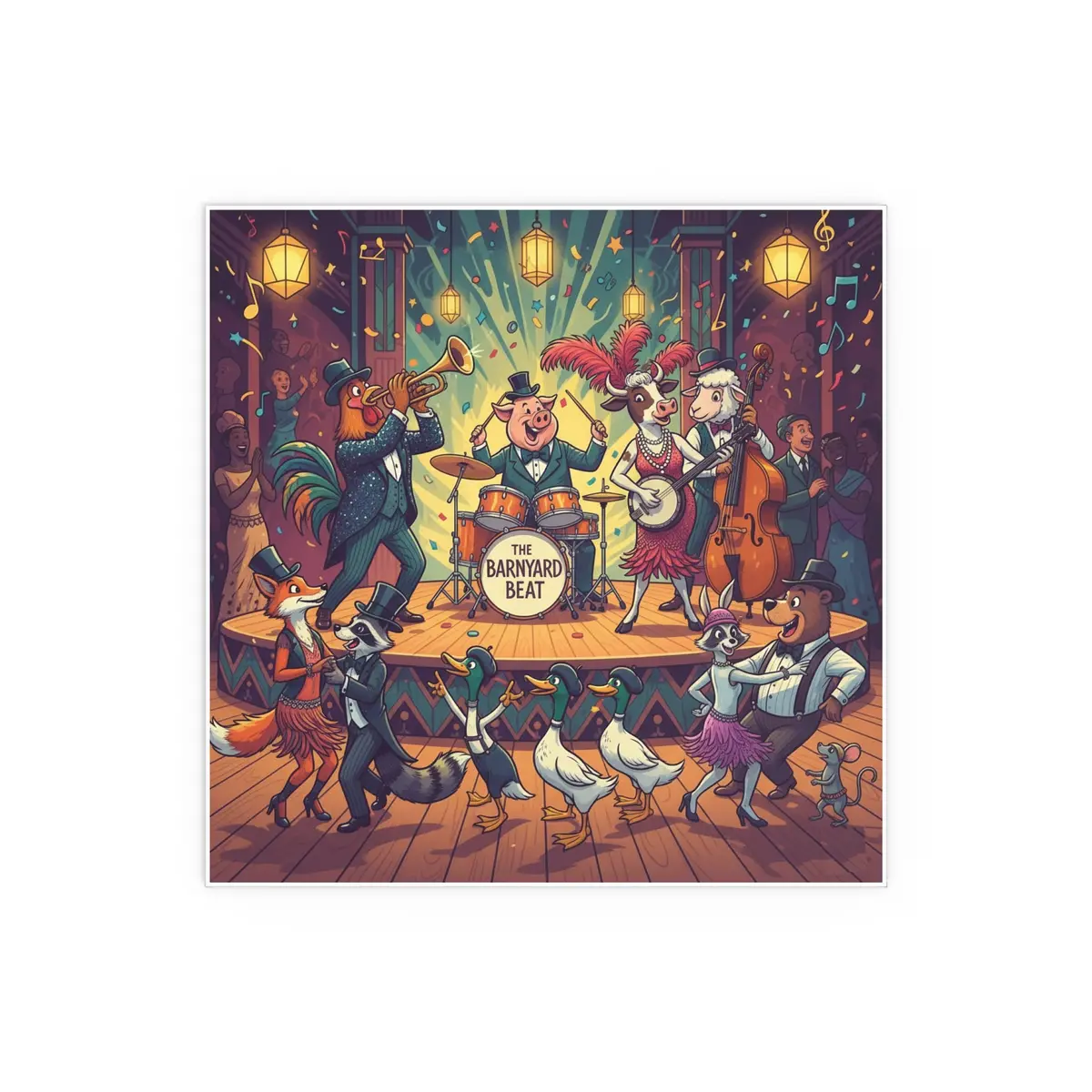 Indoor And Outdoor Silk Posters - Farm Band Dance 6