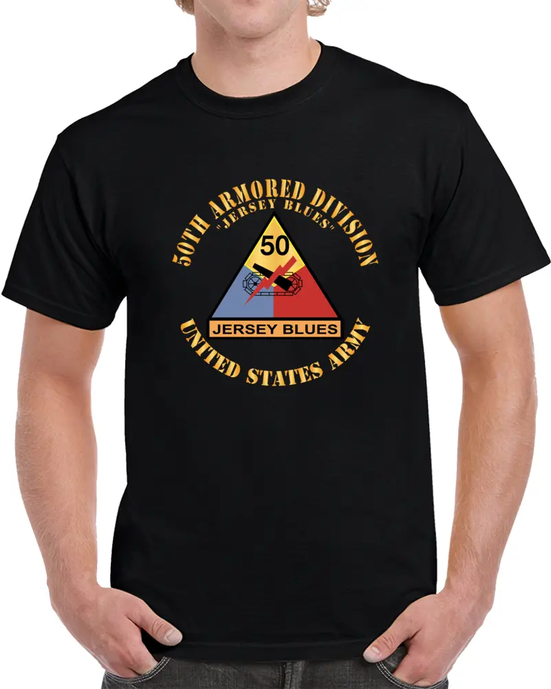 Army - 50Th Armored Division - Ssi - Jersey Blues - Jersey Blues - Us Army X 300 T Shirt 1