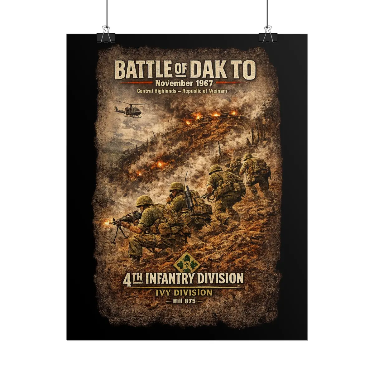 Rolled Posters - 4Th Infantry Division - Battle Of Dak To - 1967 6