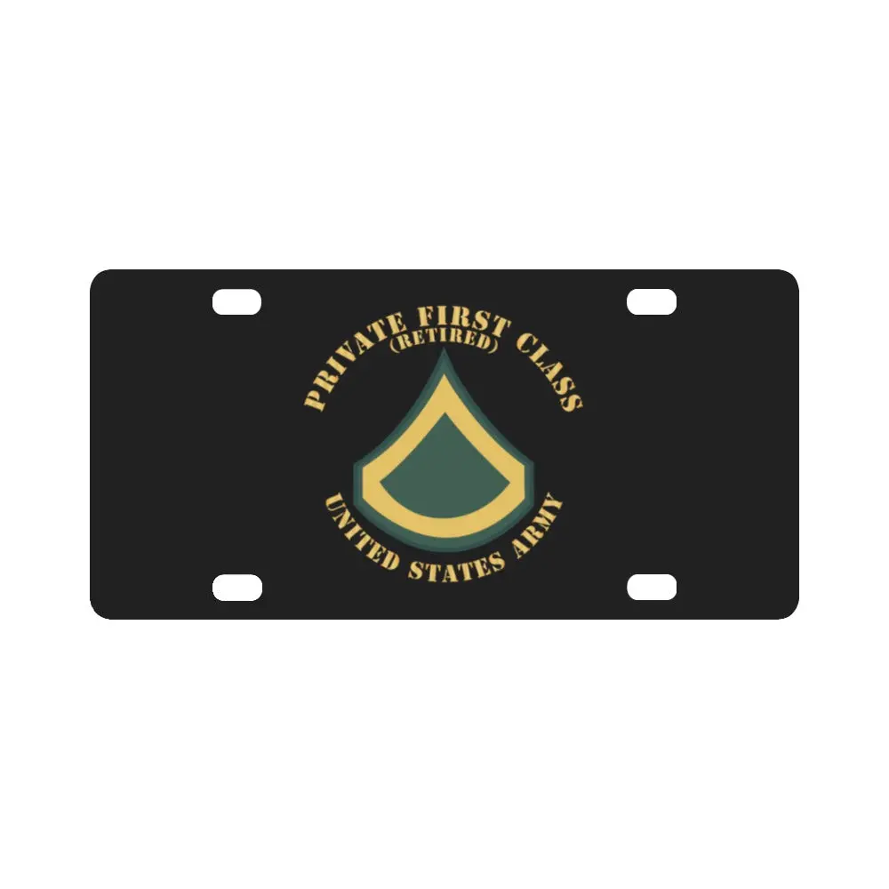 Army - Private First Class - Pfc - Retired - Flat X 300 Classic License Plate 1