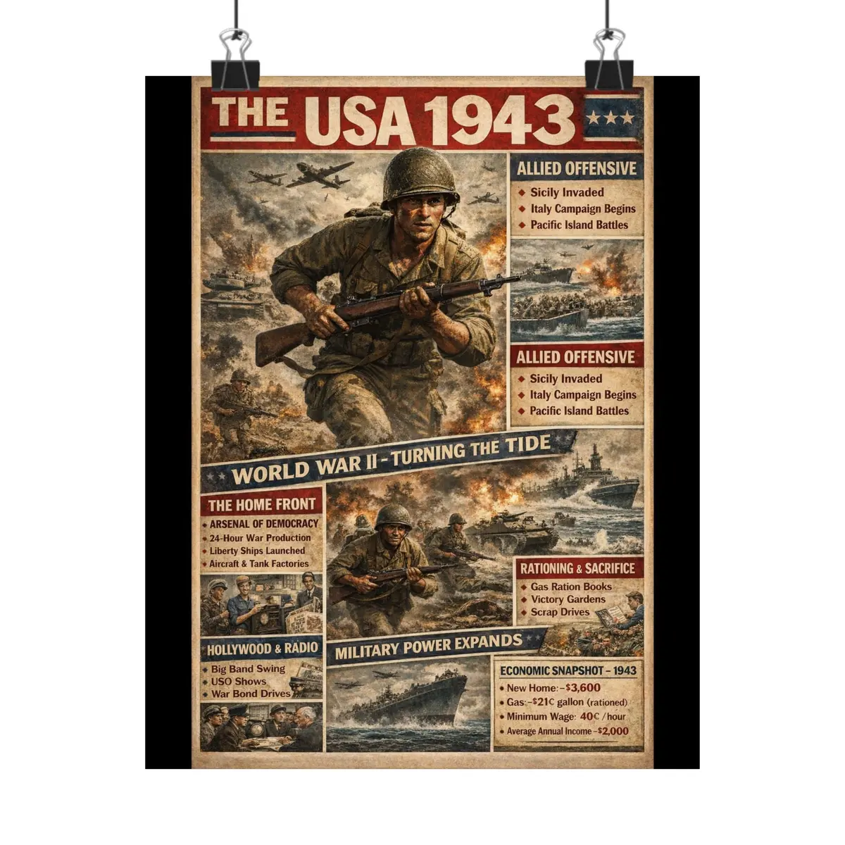 Matte Poster - The Usa - 1943 1