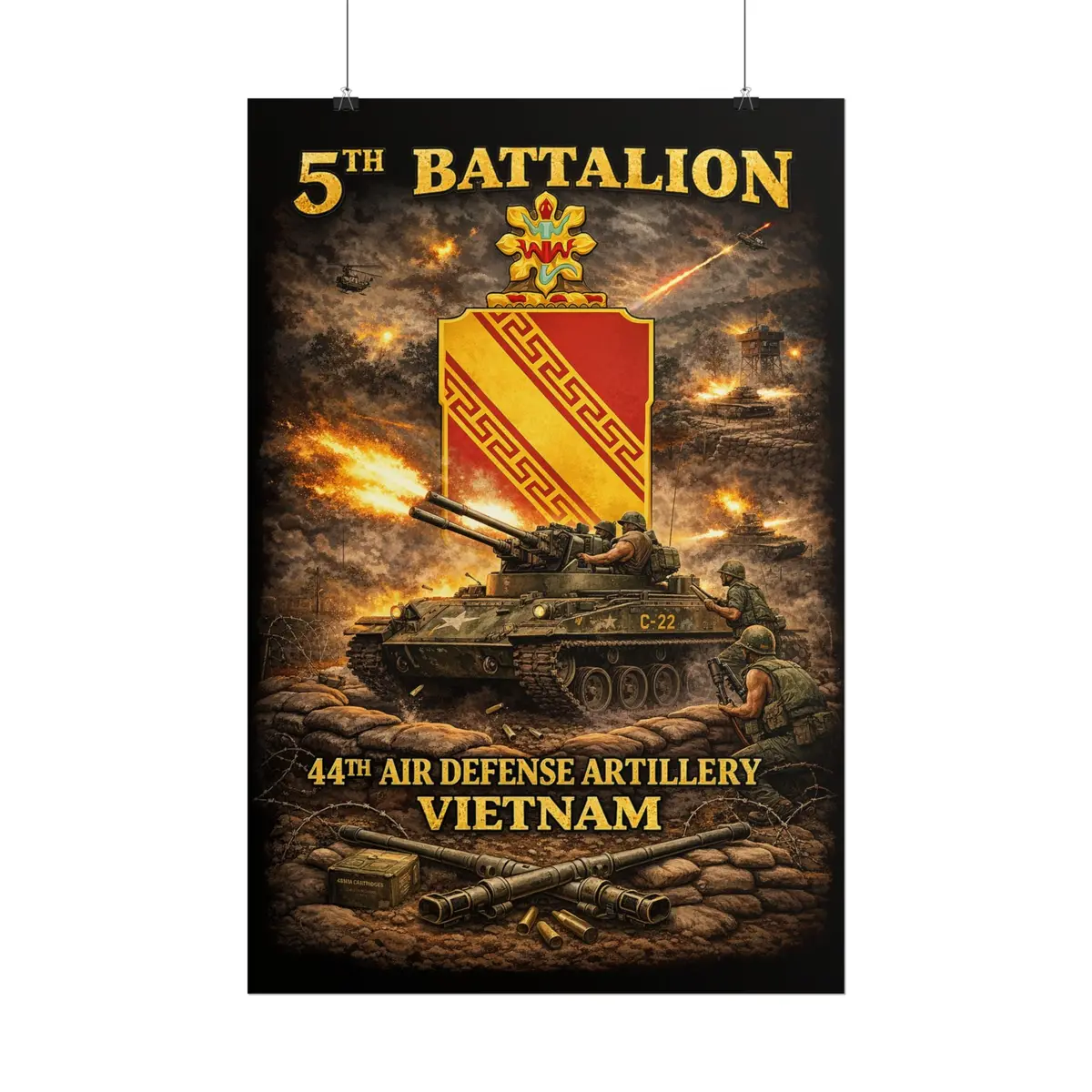 Rolled Posters - 5Th Bn, 44Th Air Defense Artillery - Duster - Vietnam 15