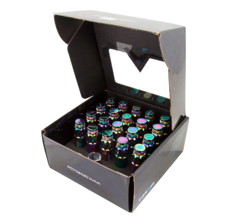 Nrg 700-Series Steel Lug Nut Set – M12×1.25, Neochrome Finish, Includes Locks & Socket (21-Piece) 1