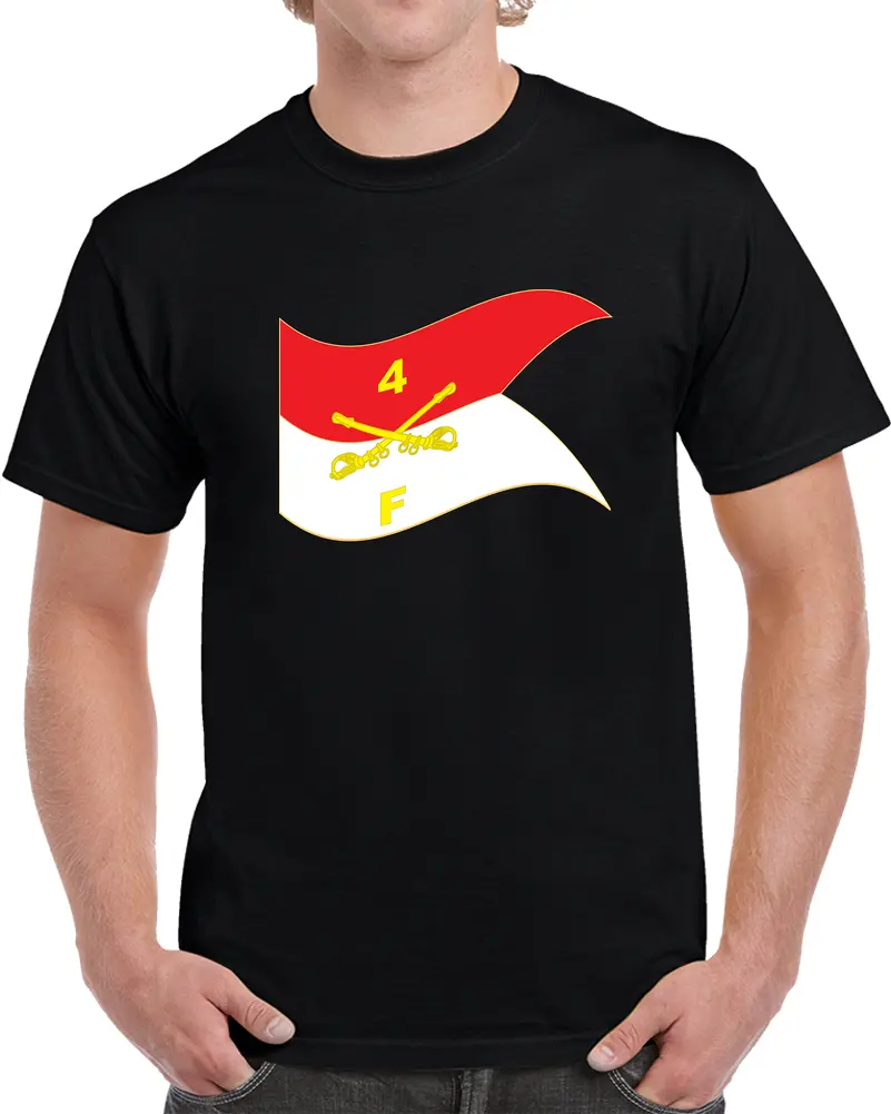 F Troop, 4Th Cavalry Regiment - Guidon - Gold - Waving  T Shirt 1