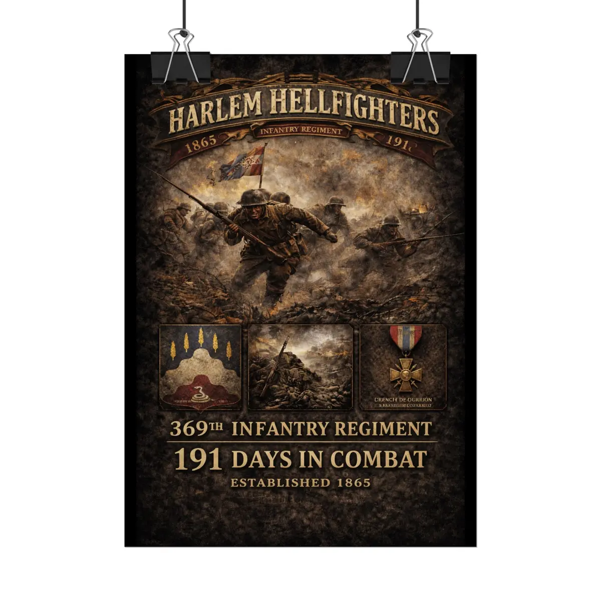 Rolled Posters - 369Th Infantry Regiment - Assault Across No Man's Land - Wwi - Poster 1 12