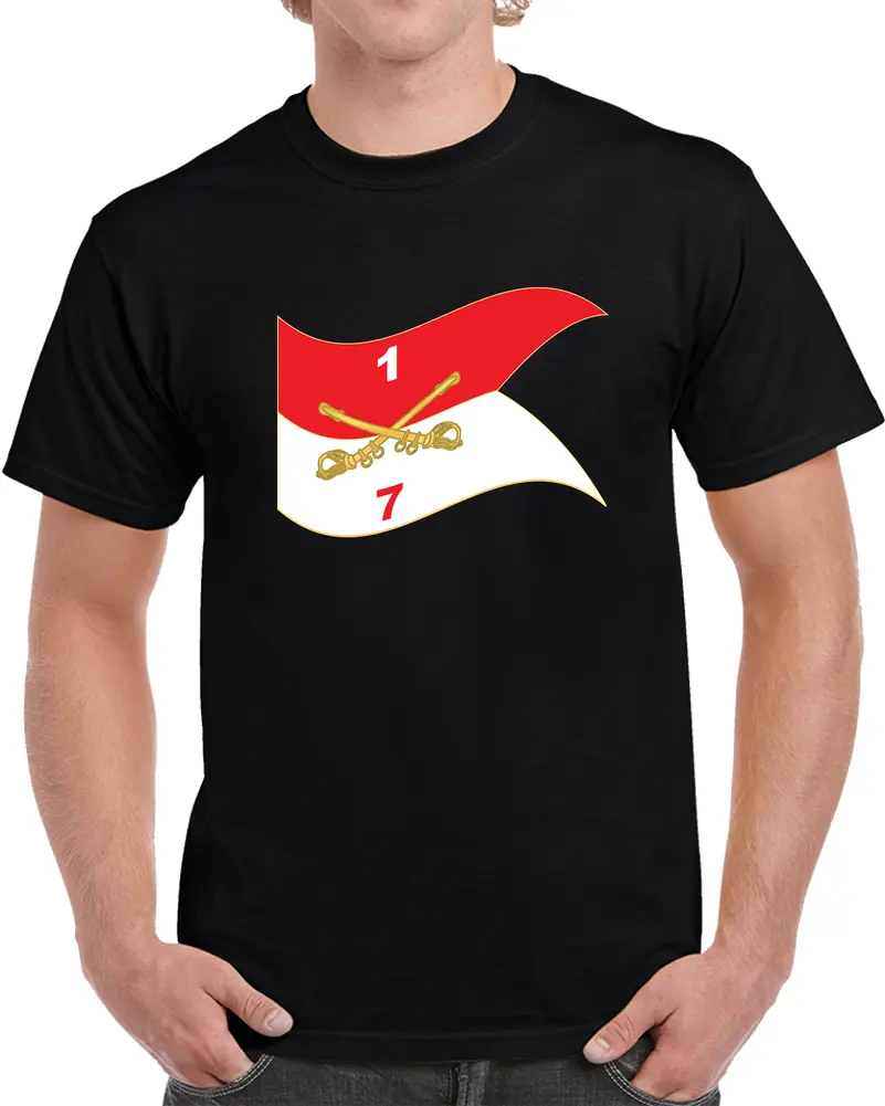 7Th Squadron, 1St Cavalry Regiment - Guidon - Waving X 300 T Shirt 1