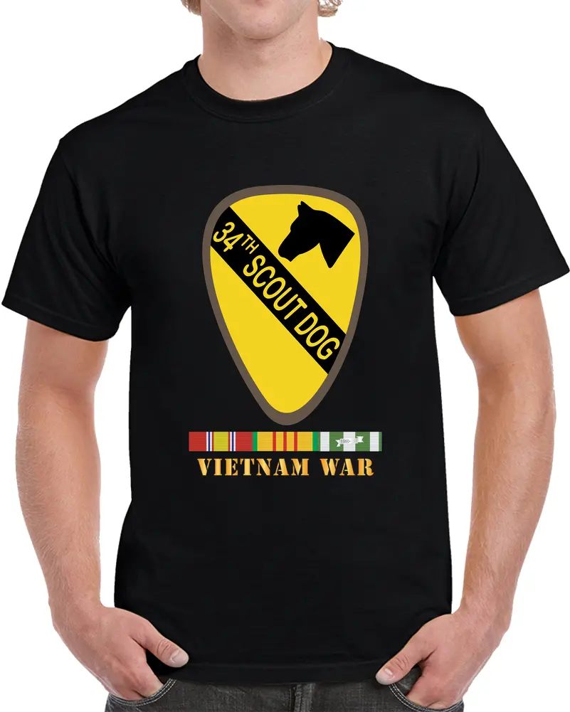 34Th Scout Dog Platoon W Vn Svc Wo Txt X 300 T Shirt 1