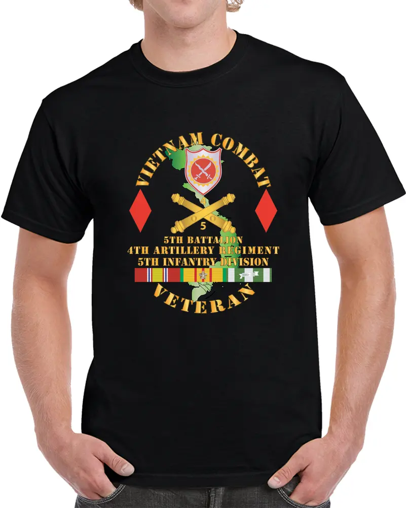 Vietnam Combat Vet - 5Th Bn 4Th Artillery - 5Th Inf Div X 300 T Shirt 1