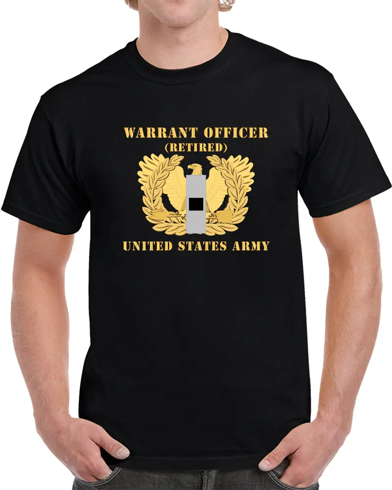 Army - Warrant Officer - W01 - Retired - Flat - Eagle And Bar X 300 T Shirt 1
