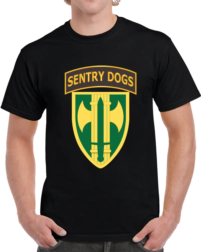 Army - 18Th Mp Brigade - Sentry Dogs Tab Wo Txt T Shirt 1