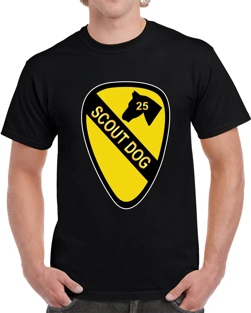 Army - 25Th Scout Dog Platoon 1St Cav Wo Txt T Shirt 1