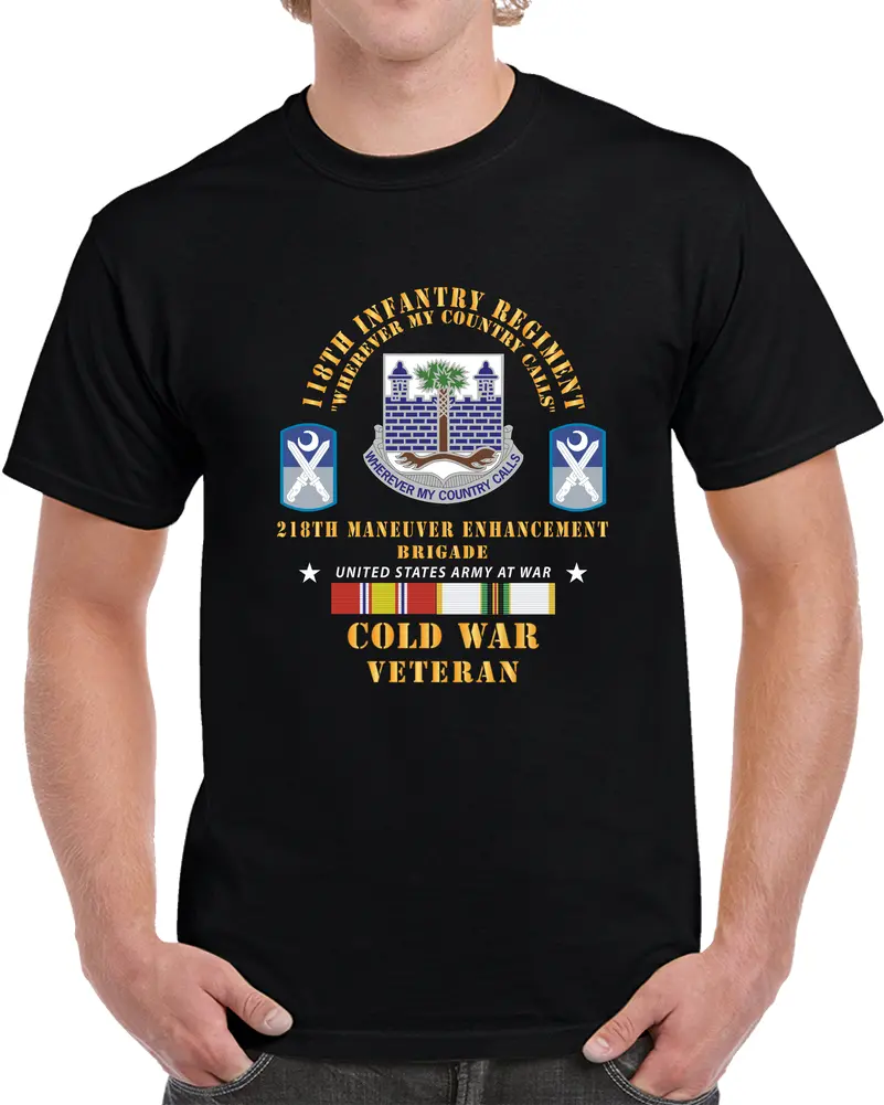 Army -  118Th Infantry Regiment - 218Th Manuver Enhancment Bde (Meb) W Cold Svc T Shirt 1