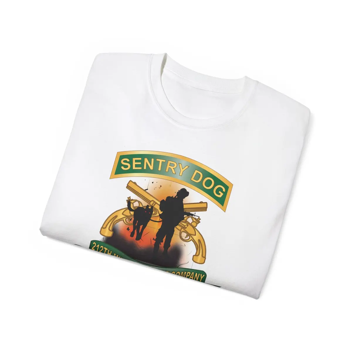 Unisex Ultra Cotton Tee - Army - Sentry Dog - 212Th Military Police Company - Dog Fire W Br - Ribbon Vietnam War Veteran W Vn Svc X 300 19