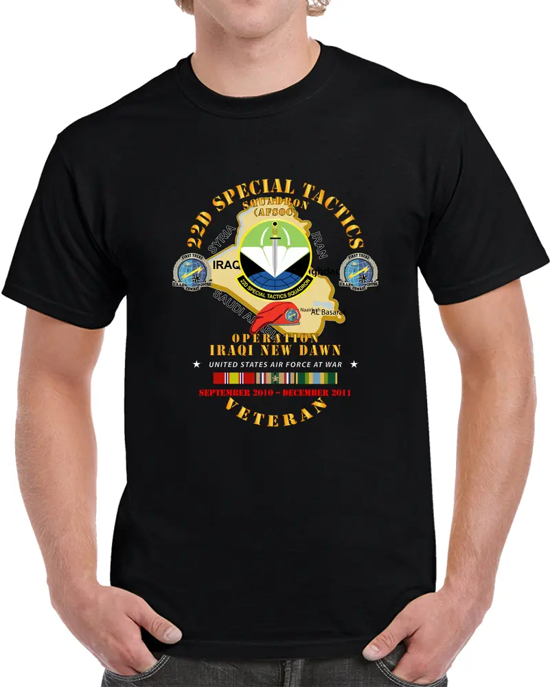 Usaf - 22D Special Tactics Squadron - Opn Iraqi New Dawn - 2011 W Iraq Svc T Shirt 1