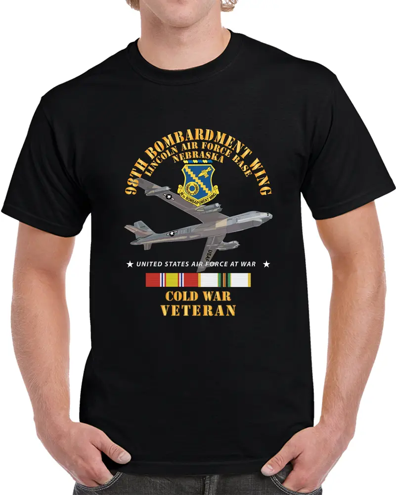 Usaf - 98Th Bombardment Wing - Lincoln Air Force Base, Nebraska - Cold War Vet W B-47 Cold Svc X 300 T Shirt 1