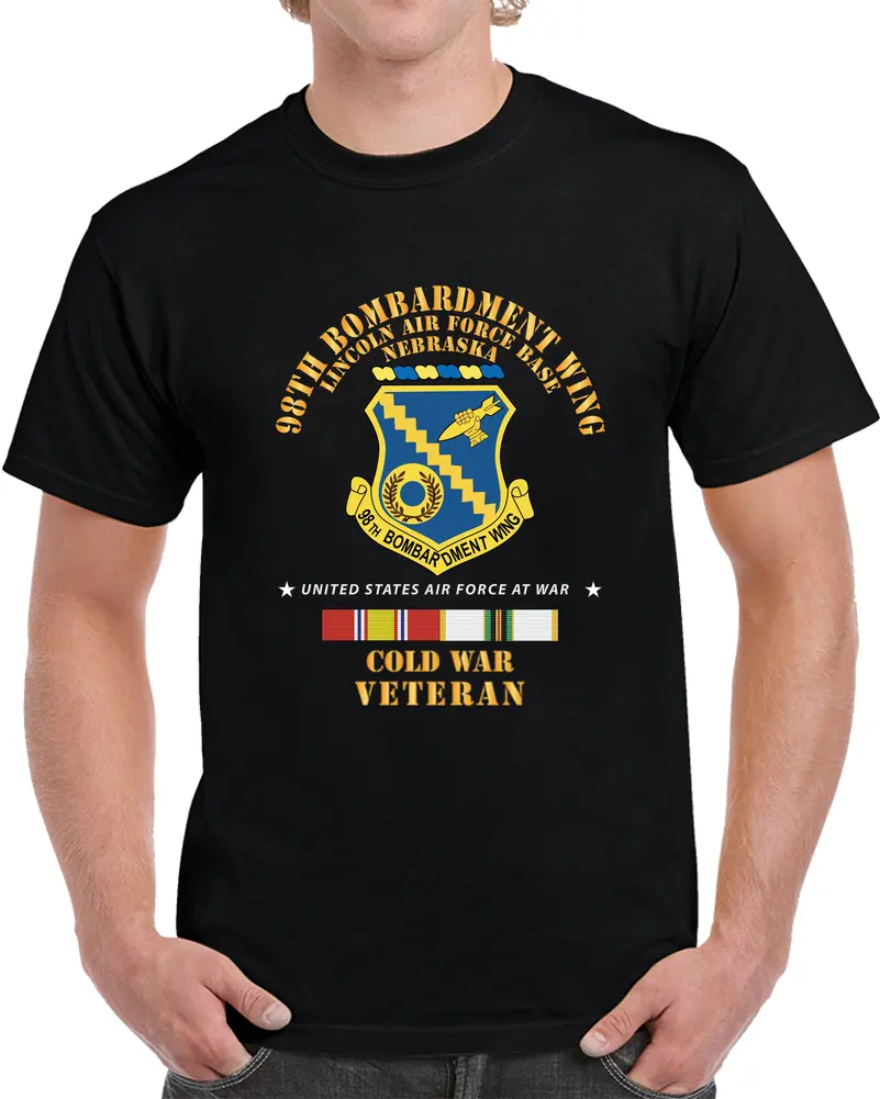 Usaf - 98Th Bombardment Wing - Lincoln Air Force Base, Nebraska - Cold War Veteran W Cold Svc X 300 T Shirt 1