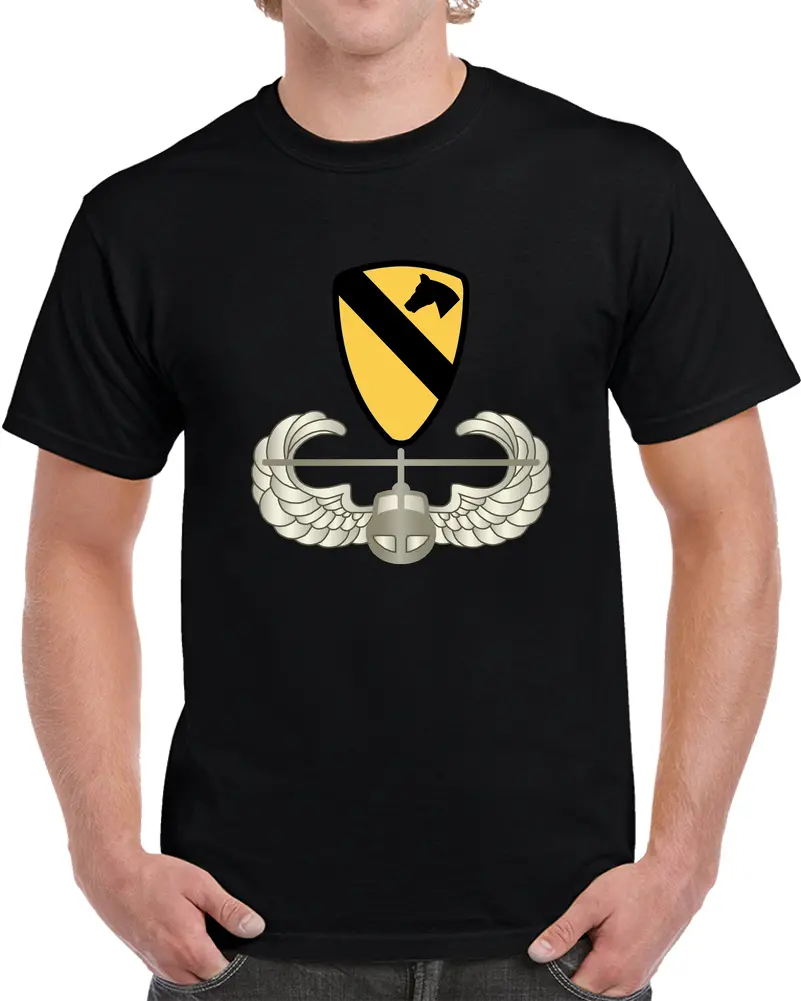 Army -  1St Cavalry Div W Air Assault Badge Wo Txt X 300 T Shirt 1