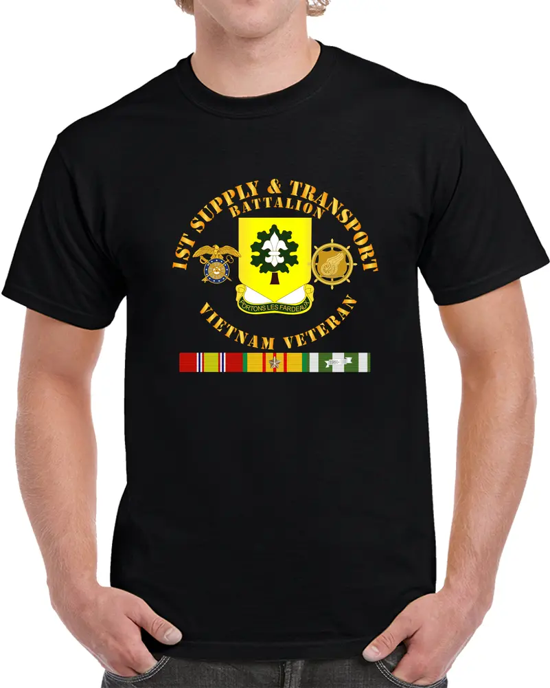 Army - 1St Supply And Transport Battalion -  Vietnam Vet W Br W Vn Svc T Shirt 1