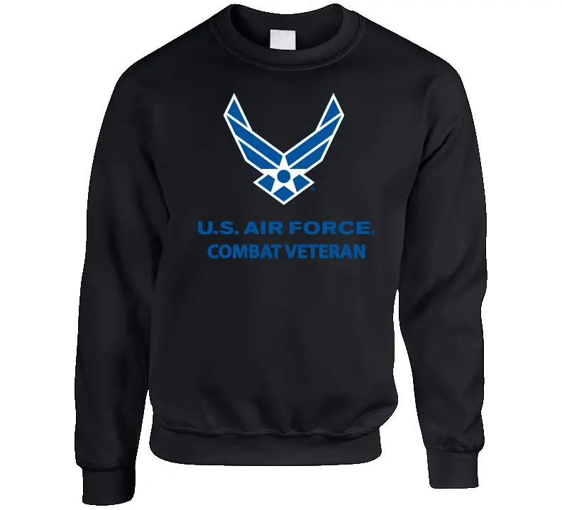 Usaf Logo, Tm Txt - U S Air Force - Combat Veteran X 300 Crewneck Sweatshirt 1