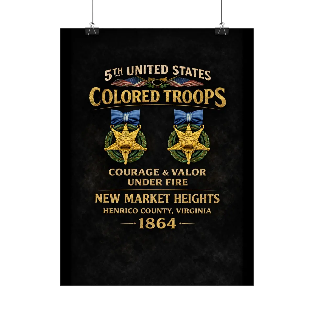 Rolled Posters - 5Th Usct At New Market Heights - Shirt - Back 7