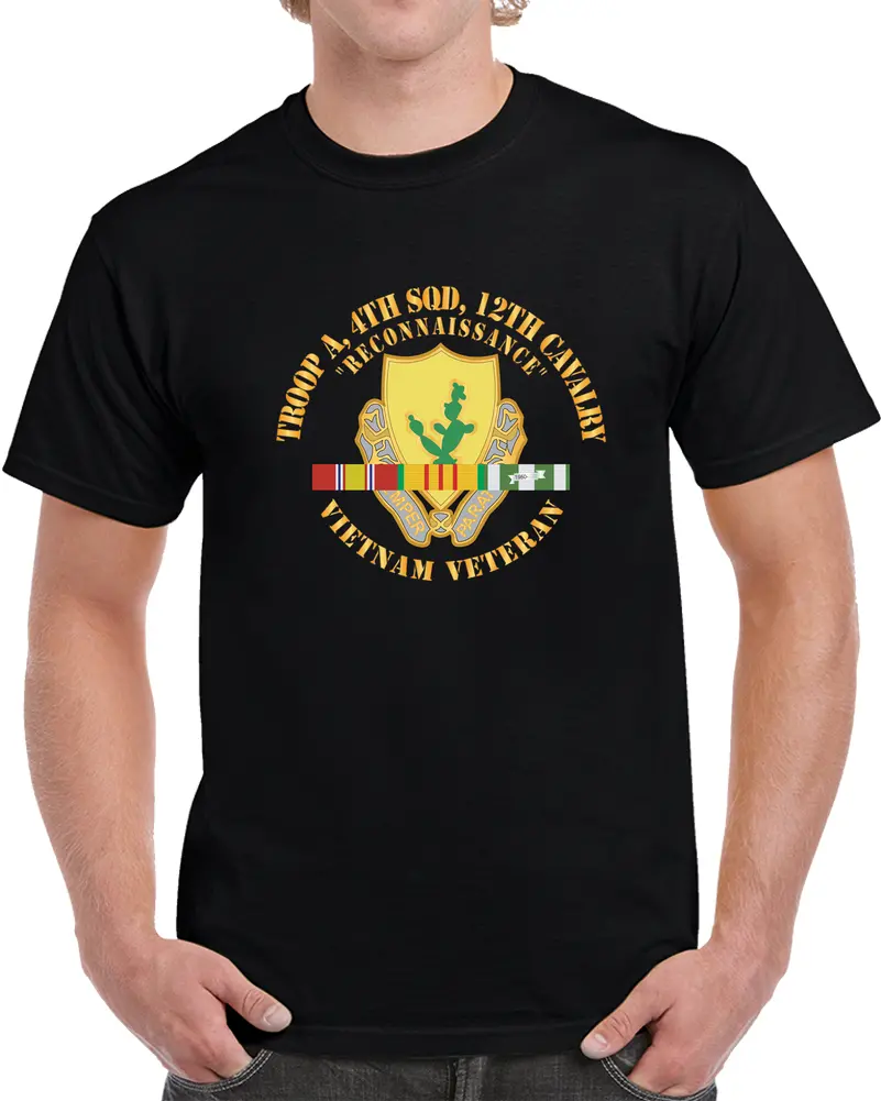 Army  - Troop A, 4Th Squadron, 12Th Cavalry W Svc Ribbons T Shirt - Classic 1
