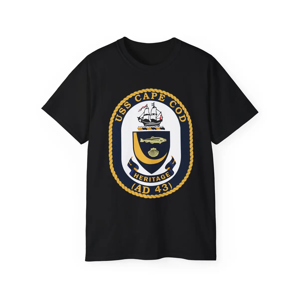 Unisex Ultra Cotton Tee - Navy - Uss Cape Cod (Ad 43) Wo Txt X 300 10