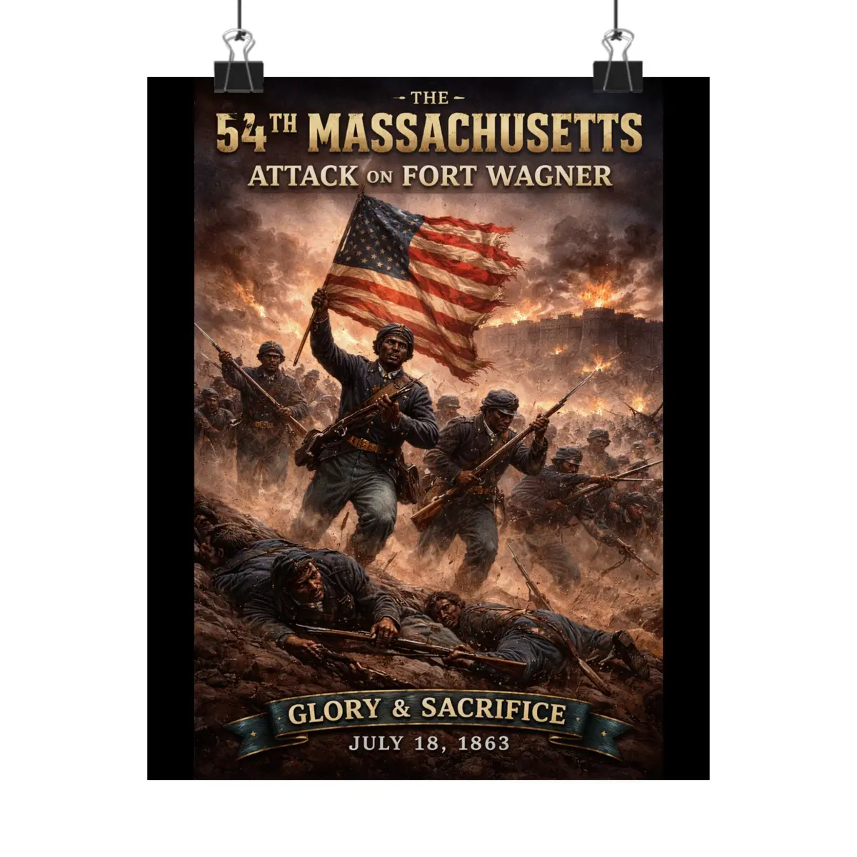 Matte Poster - 54Th Massachusetts - Fort Wagner 1