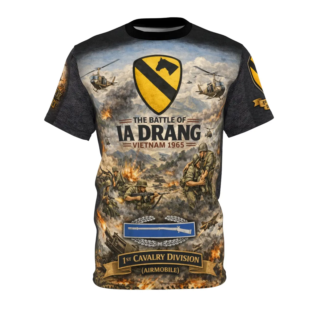 Battle Of Ia Drang 1965 Airmobile Tee — 1St Cavalry Division Combat Infantryman All‑Over Print 1