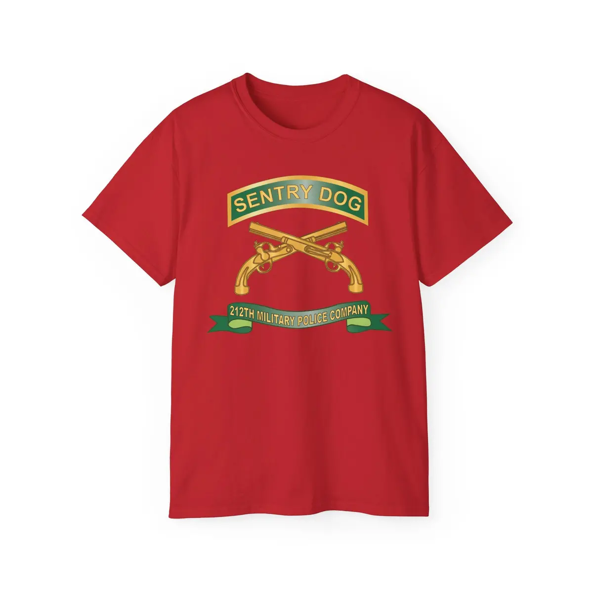 Unisex Ultra Cotton Tee - Army - Sentry Dog - 212Th Military Police Company W Br - Ribbon X 300 13