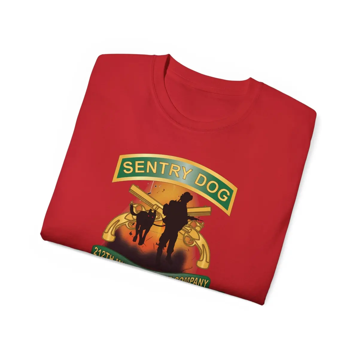 Unisex Ultra Cotton Tee - Army - Sentry Dog - 212Th Military Police Company - Dog Fire W Br - Ribbon Vietnam War Veteran W Vn Svc X 300 52