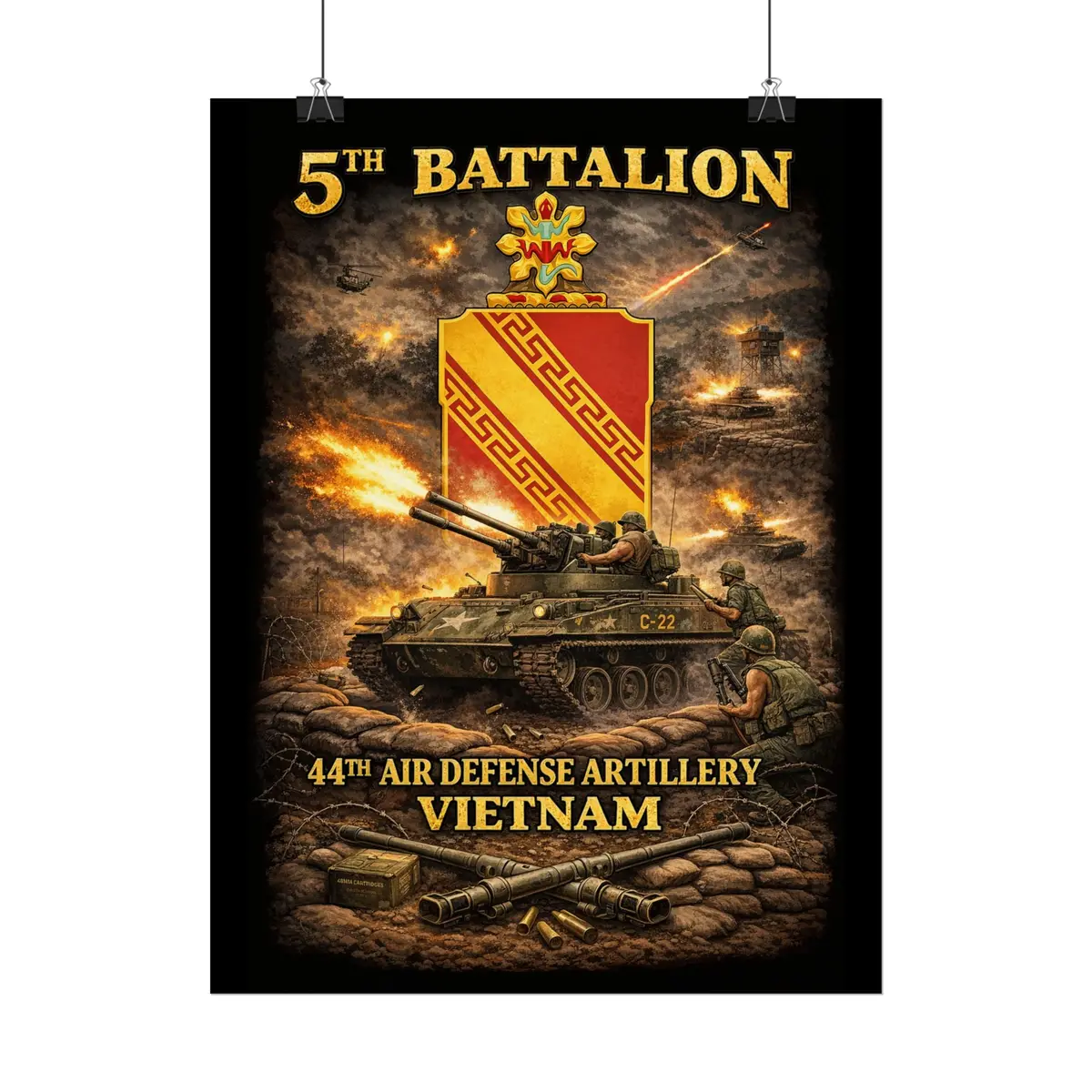 Rolled Posters - 5Th Bn, 44Th Air Defense Artillery - Duster - Vietnam 7