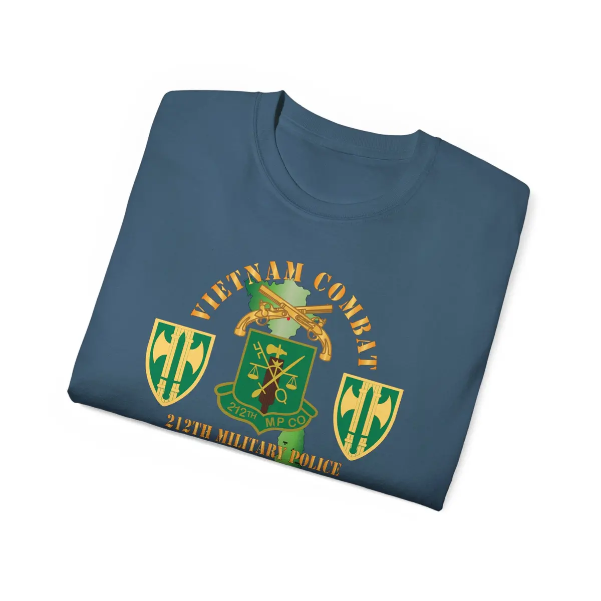 Unisex Ultra Cotton Tee - Army - Vietnam Combat Veteran W 212Th Military Police Company - 18Th Mp Bde Ssi - Vn Svc X 300 40