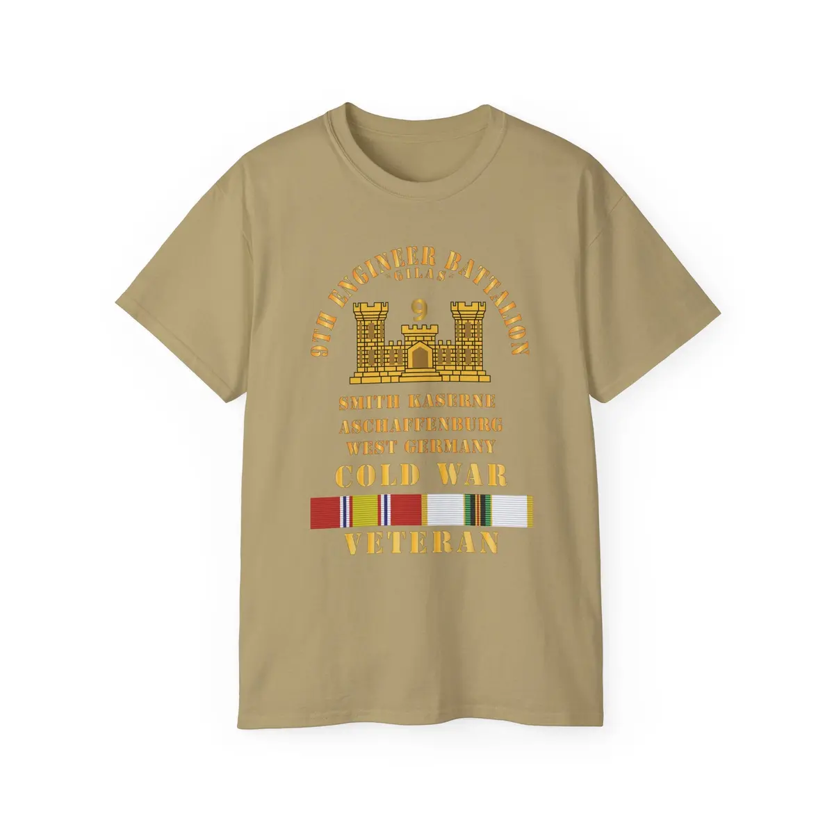 Unisex Ultra Cotton Tee - Army - 9Th Engineer Battalion -Gilas W Br - Num, Aschaffenburg West Germany Cold Svc X 300 3