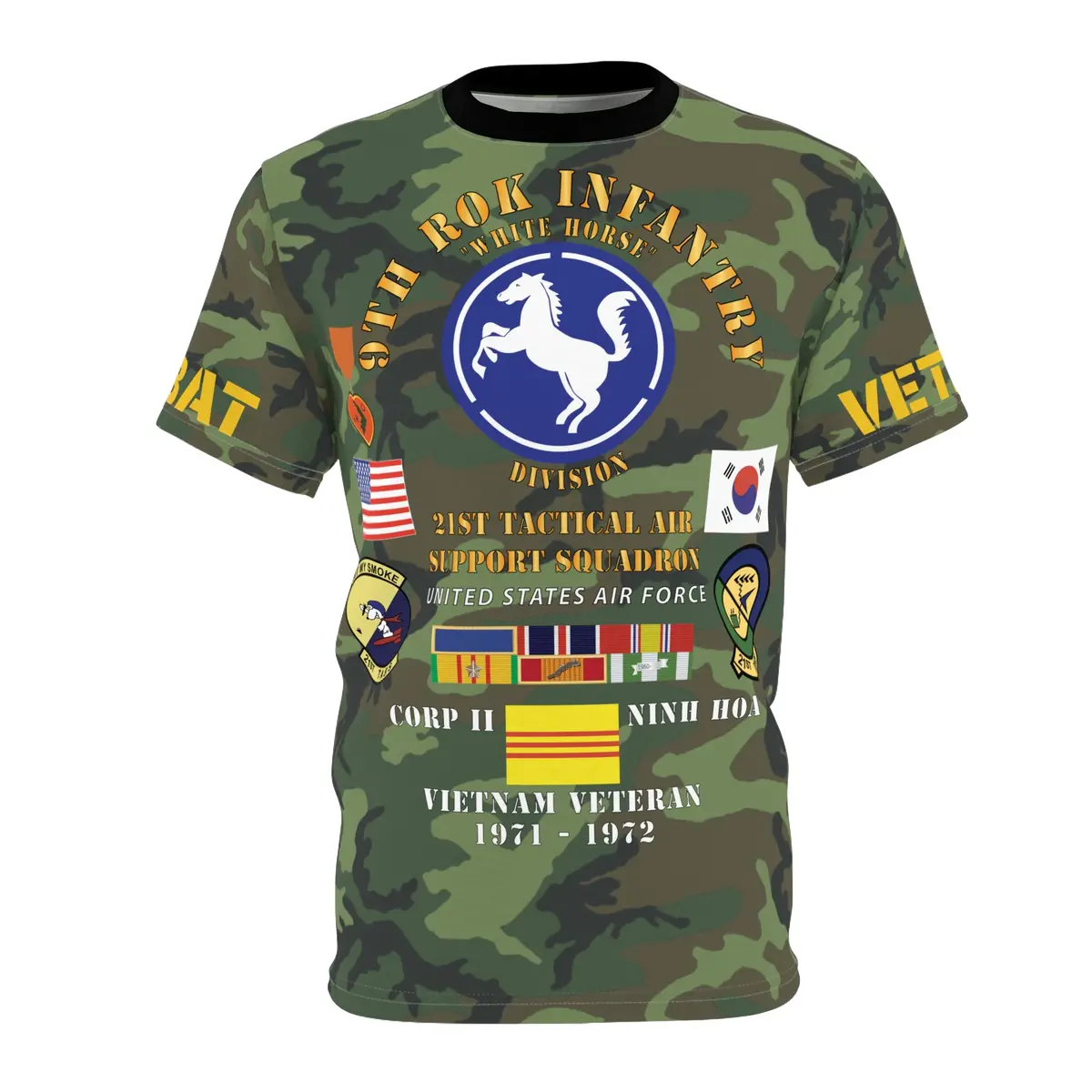 Print Unisex Tee, Stylish Outdoor Shirt, Trendy Graphic Top, Unique Camouflage - 21St Tas Army Brown  Woodland Camo 2