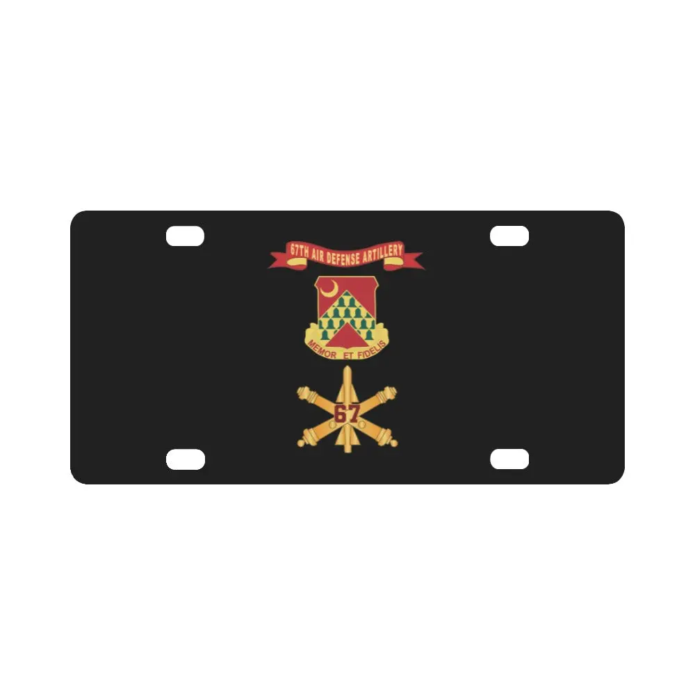 Army - 67Th Air Defense Artillery W Number Br - Dui - Ribbon X 300 Classic License Plate 1