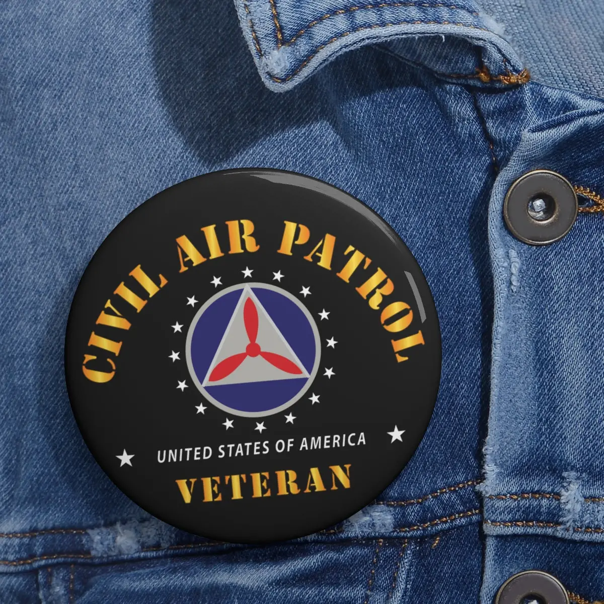 Custom Pin Buttons - Cap - Civil Air Patrol - Veteran X 300 1