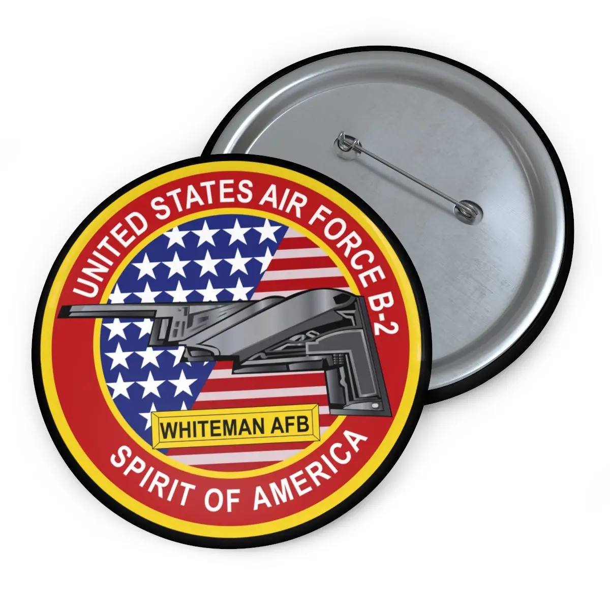 Custom Pin Buttons - Usaf - B2 - Spirit - Stealth Bomber Wo Txt 1