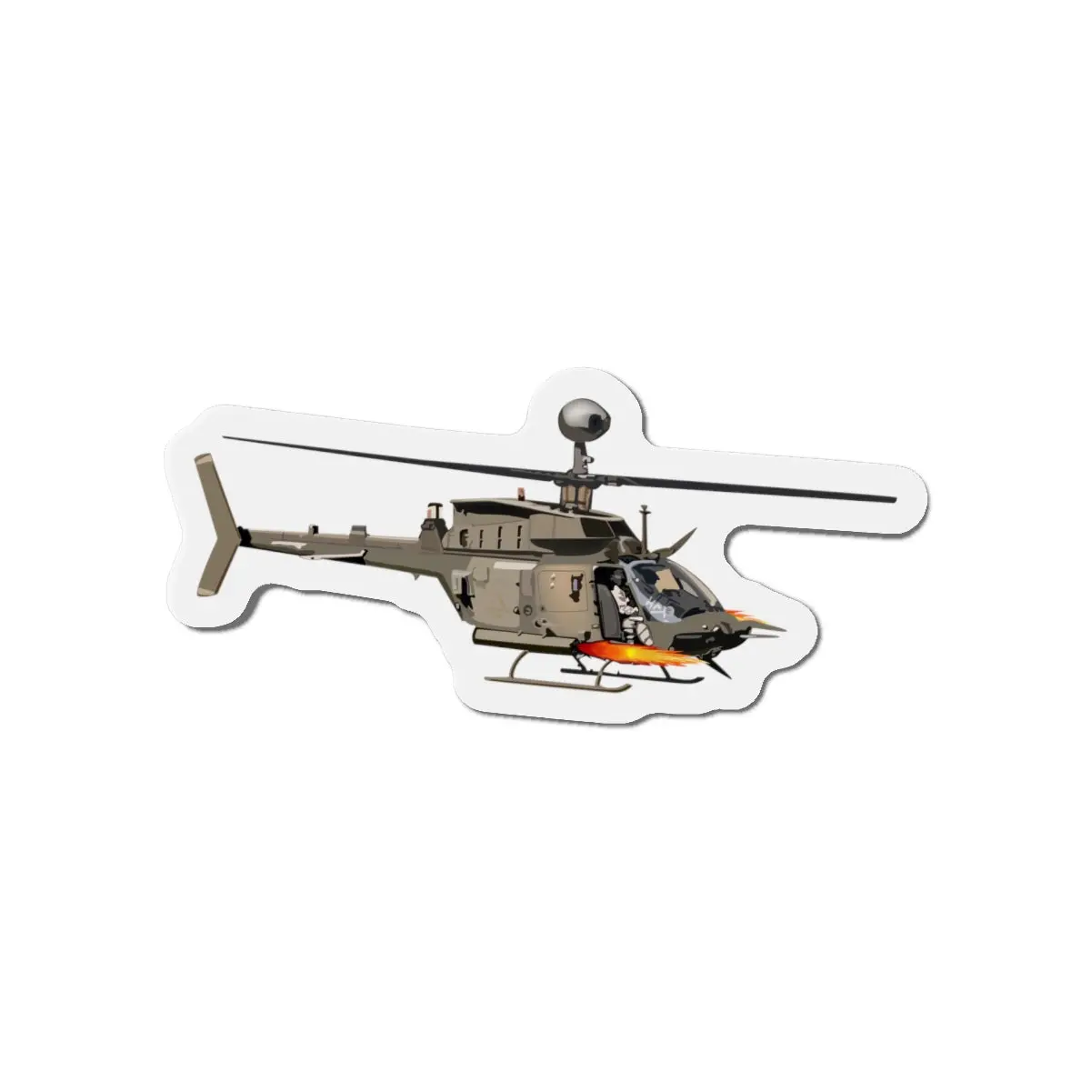 Die-Cut Magnets - Army - Oh-58 Kiowa Wo Txt 1