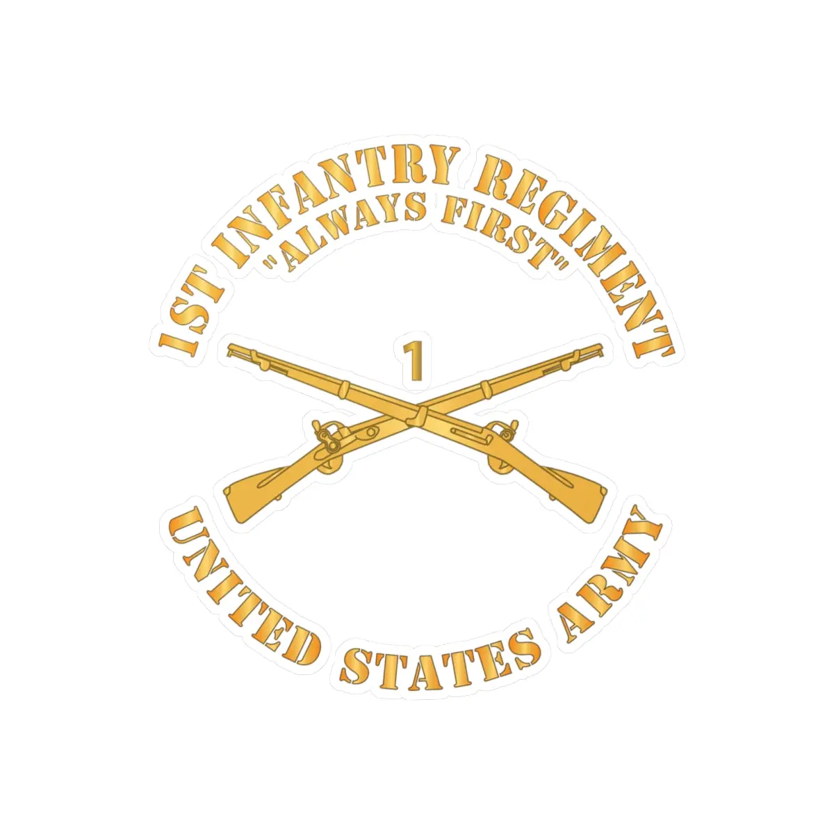 Kiss-Cut Vinyl Decals - Army - 1St Infantry Regiment Branch - Always First - Us Army X 300 1