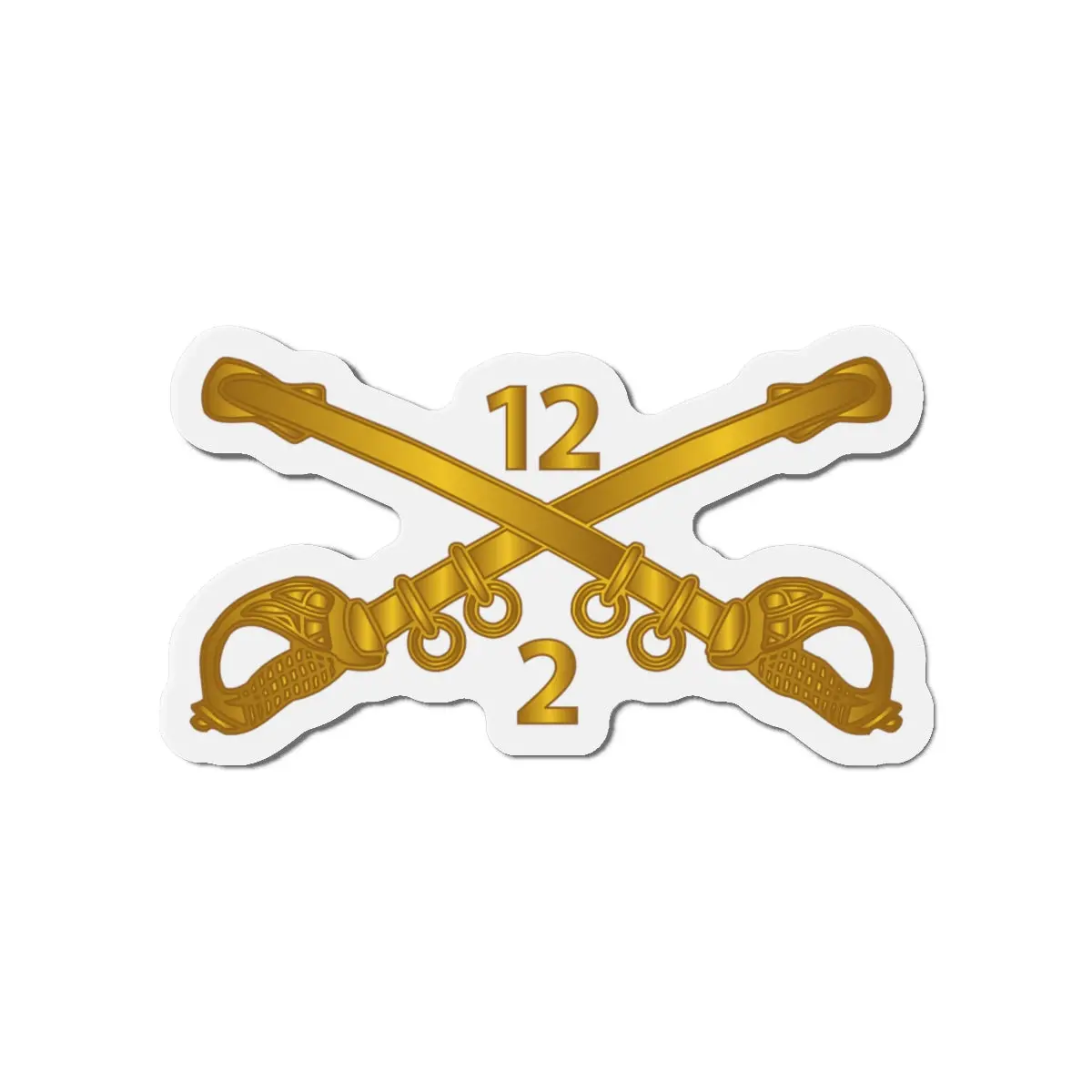 Die-Cut Magnets - Army - 2Nd Battalion - 12Th Cavalry Branch Wo Txt 1