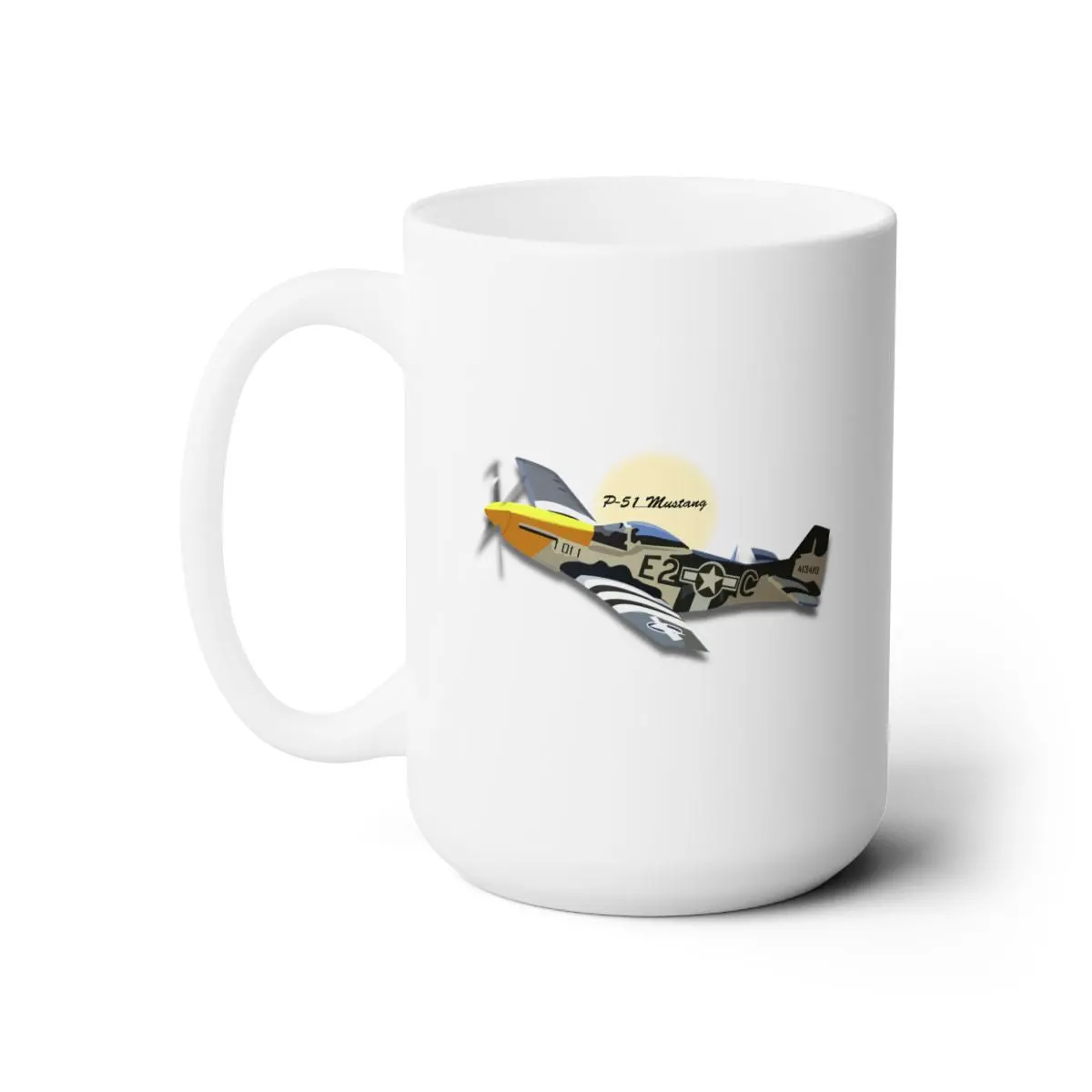 White Mug 15Oz - Army Air Corps P-51 Mustang Wo Aac 1