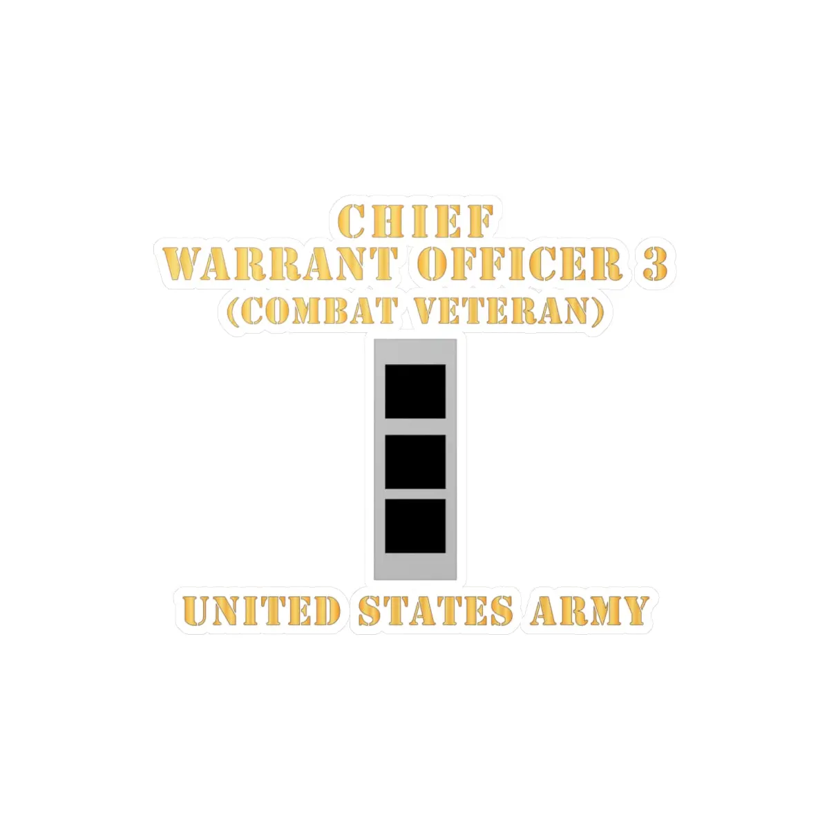Kiss-Cut Vinyl Decals - Army - Chief Warrant Officer 3 - Cw03 - Combat Veteran - Flat - X 300 2