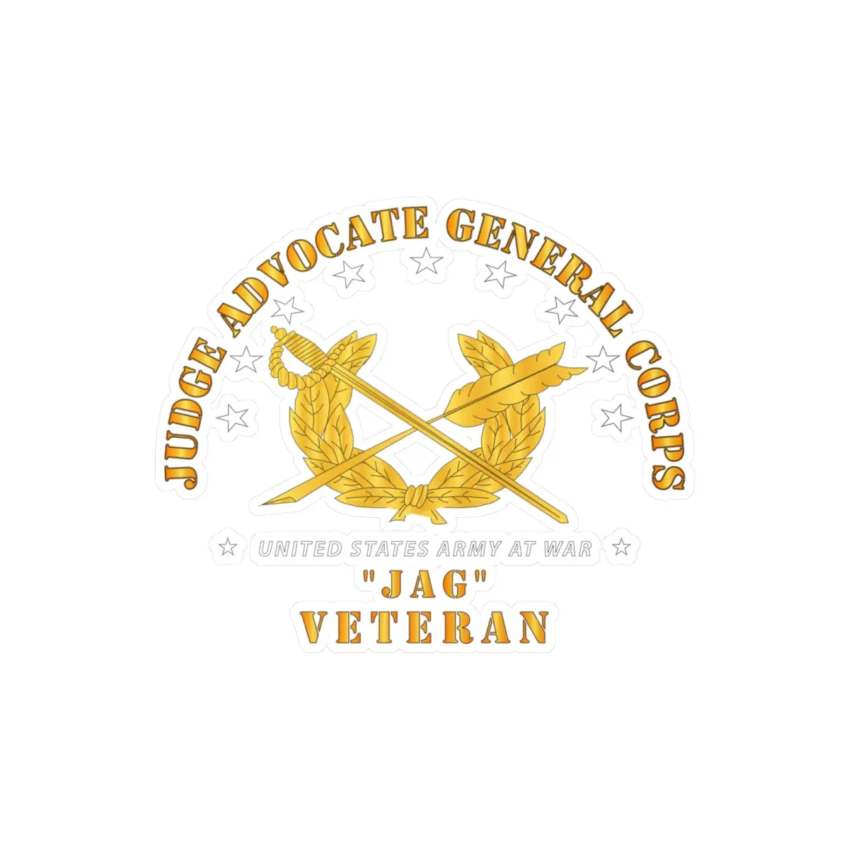 Kiss-Cut Vinyl Decals - Army - Jag Branch Veteran 1
