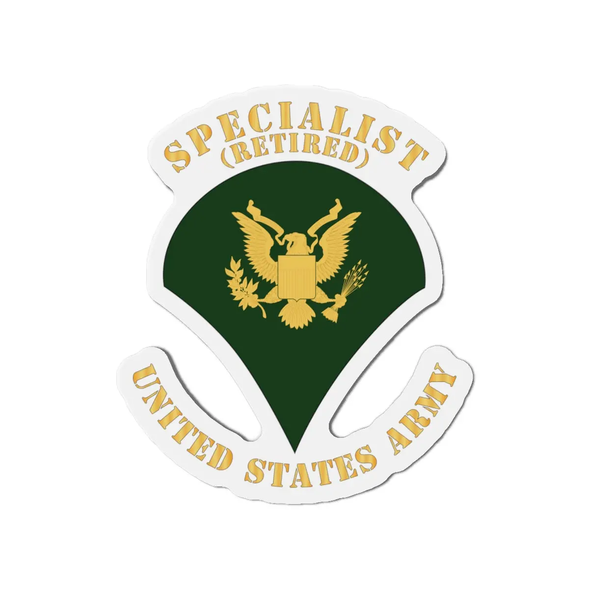 Die-Cut Magnets -Ssi -Army - Specialist - Sp4 - Retired - Flat X 300 2