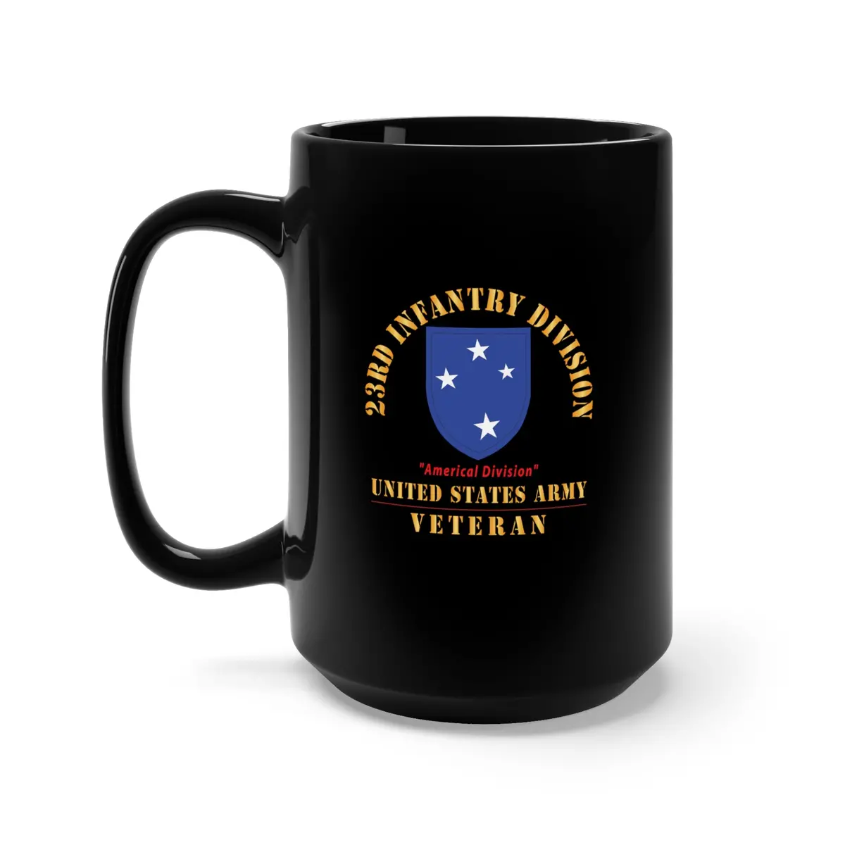 Black Mug 15Oz - Army - Ssi - 23Rd Infantry Division  - Americal Division - Us Army Veteran X 300 1