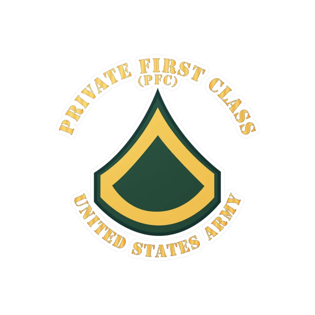 Kiss-Cut Vinyl Decals - Army - Private First Class - Pfc - Flat X 300 2